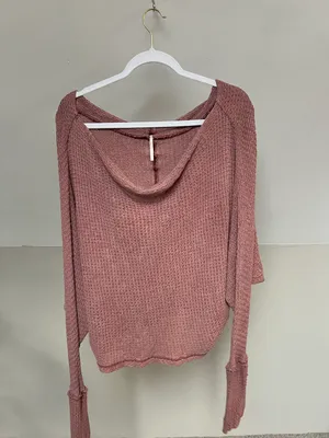 Free People Mauve Slouchy Knit Long Sleeve Top thumbnail 2