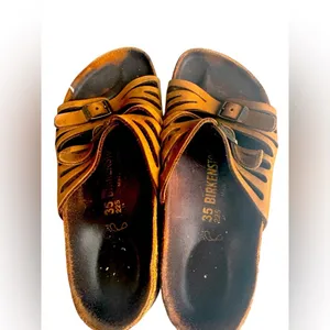 Birkenstock Papillio Lola Vintage Brown Leather Sandals EU35 Narrow Rare in FUC thumbnail 3