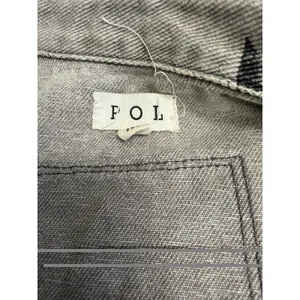 POL Gray Black Denim Distressed Denim Jacket Western Grunge 90s Streetwear thumbnail 5