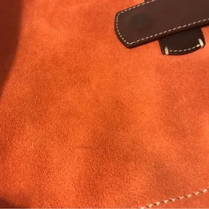 Lands End suede leather hobo shoulder bag orange thumbnail 6