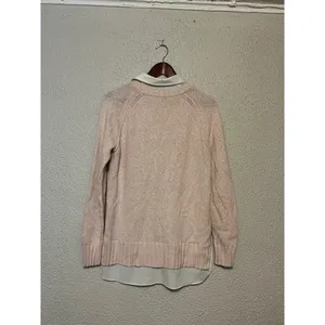 Lauren Ralph Lauren Layered Preppy Collar Academia Cotton Pink Sweater thumbnail 3