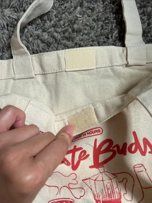 Taste Buds Graphic Canvas Tote - Cream with Red Print thumbnail 2