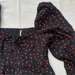 Julia Sweetheart Cherry Print Long Sleeve Top Blouse thumbnail 3