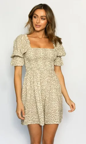 Girl and the Sun Chateau Mini Dress Leopard women’s size‎ small thumbnail 1