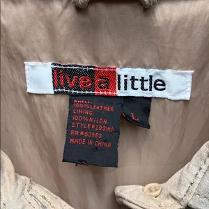 Vintage Live A Little Leather Button Down Jacket Top Size Large thumbnail 10