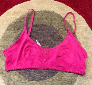 Savage X Fenty Cotton Jersey Bralette Logo Straps Un-Padded Pink Size Medium thumbnail 1
