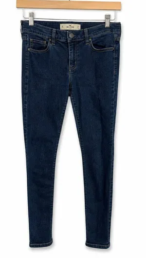 Hollister Womens Skinny Jeans Dark‎ Wash Stretch Denim 9S W29 L29 thumbnail 1