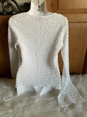 Princess Polly Swain knit open tie White Textured Tie Front Long Sleeve Knit Top thumbnail 6