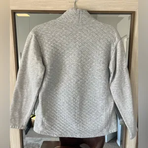 L.L. Bean Women's Quilted Sweatshirt Pullover, Funnelneck Grey w/ Pockets sz XS Gray thumbnail 5