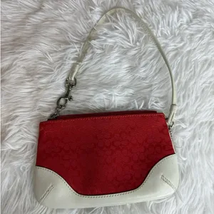 Vintage COACH y2k soho Red Canvas Wristlet thumbnail 2