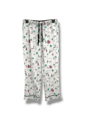 Victorias Secret Travel Paris London Print Pajamas Size Medium White Multicolor thumbnail 16