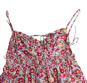 For Love & Lemons Red / Pink Auden Floral Cotton Mini Dress Women’s US XL thumbnail 6