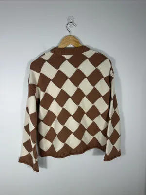 Madewell‎ Merriam Pullover Checkered CrewNeck Sweater Women’s Sz XS thumbnail 5