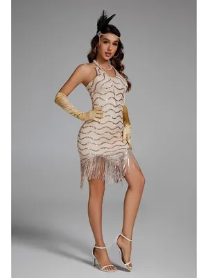 Women's 1920s Flapper Sequin Dress Gatsby Party Costume XSMALL thumbnail 2