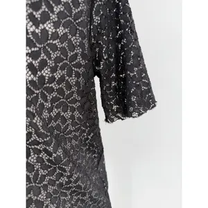 Zara Women’s Small Black Floral Lace Sheer Short Sleeve Blouse Top Romantic thumbnail 2
