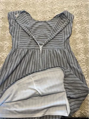 Altar'd State Black and White Striped Dress, Size Medium, Fit-and-Flare A-Line thumbnail 5