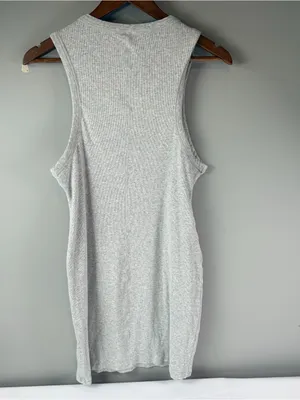 SKIMS Cotton Ribbed Heather Gray Tank Dress Women's Plus Size 3XL thumbnail 2