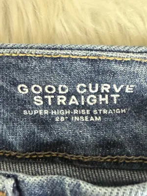 Good American Good Curve Straight Jeans Size 10/30 Super High Rise Raw Hem thumbnail 7