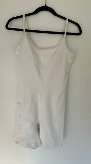 Lululemon Ribbed Contoured Yoga Unitard 6" Length White 6 thumbnail 1