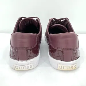 Guess Comly2 Burgundy Wine Red Quilted Lace Up Gold Logo Low Top Sneakers Size 8 thumbnail 9