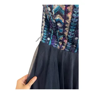 Nights by Tease Me Y2K Blue Sequin and Tulle Strapless Mini Formal Dress Size 0 thumbnail 2