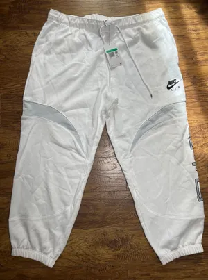 Nike Air Women’s oversized loose fit joggers XL white and gray with swoosh New thumbnail 1