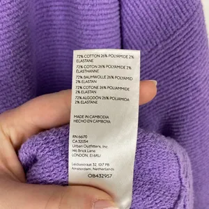 Free People Ottoman Oversized Slouchy Sweater Cowl Neck Purple Women’s Large thumbnail 8