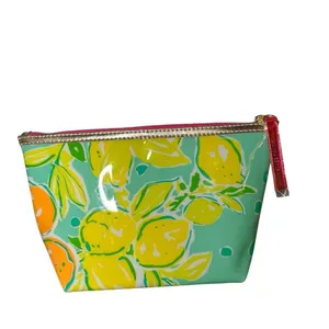 NEW Lilly Pulitzer Estee Lauder Plastic Cosmetic Makeup Purse Clutch Bag GREEN thumbnail 7