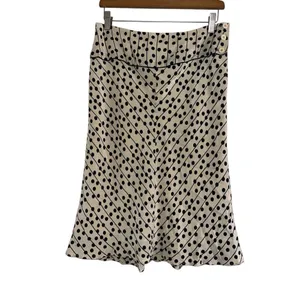✨Studio M 100% Silk Cream/Black Sz Medium Skirt✨ thumbnail 5
