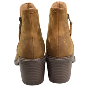 Clarks Scene Zip Ankle Boots Womens 8 Brown Waxy Leather Block Heel Rustic Chic thumbnail 8