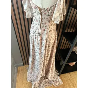 DB studio floral maxi bridesmaids dress sz 2 off the shoulder sleeves light &com thumbnail 6