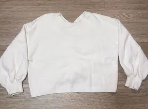 Le Lis Women's White Sweater With Ties Large thumbnail 1