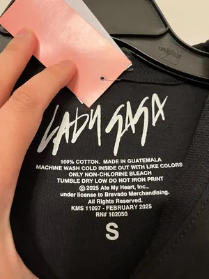Lady Gaga Black Graphic Tee with Red Script thumbnail 4