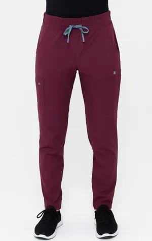 FIGS Yola High Waisted Scrub Pants Burgundy Petite Size XS NEW thumbnail 1