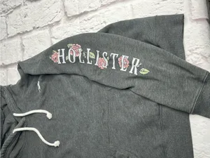 Hollister pullover hoodie sweatshirt gray size large thumbnail 3