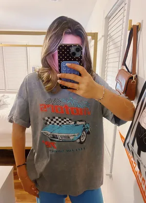 Oversized Graphic Tee Gray Size undefined thumbnail 1