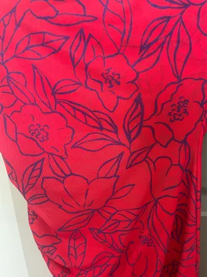 Red floral strapless mini dress thumbnail 4
