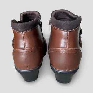 Bioheels Emma Women’s 8.5 Wide Brown Leather Ankle Boots Orthopedic Comfort thumbnail 4