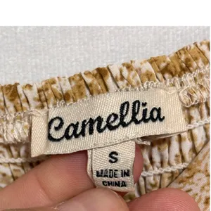 Camellia Ditsy Floral Maxi Dress Womens S Beige Sundress Smocked Cottage Summer‎ thumbnail 9