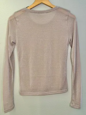 Free People Intimately Mesh So Well Layering Top Sheer Metallic Rose Gold thumbnail 7