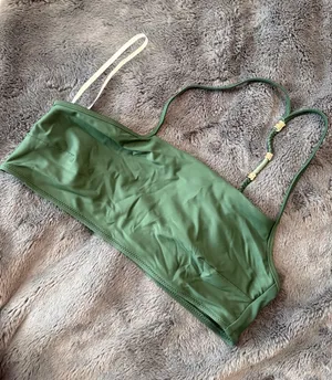 NWOT Aerie Olive One Shoulder Bandeau Swim Top size L thumbnail 1