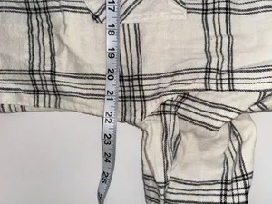 Maurices Cabin Plaid Boyfriend Button Down Shirt White Black Oversized thumbnail 9
