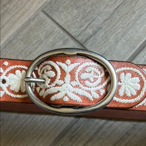 Brown and White Embroidered Belt thumbnail 2