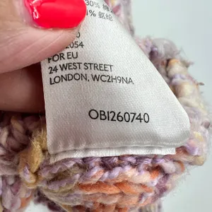 Free People confetti pullover cropped oversized snuggly pink sweater size small thumbnail 4