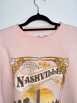 Nashville TN Light Pink Music City Graphic Sweatshirt Boutique thumbnail 2