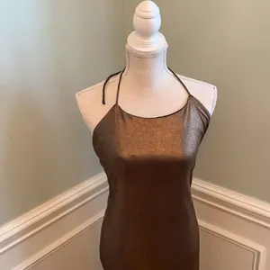 NBD Dancing Queen Maxi Dress In Shimmer Copper XS thumbnail 3