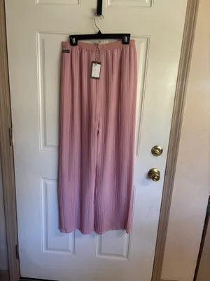 NWT Med discontinued Matilda Jane Pink Curtain Call Pleated Wide leg pants. thumbnail 3