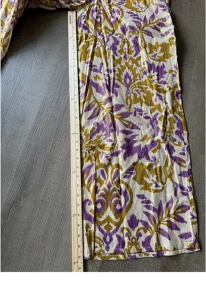 Zara Cream, Gold & Purple Floral Two-Piece Pantsuit set thumbnail 4