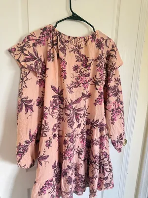 Free People Sun Baked Swing Dress Peach Combo thumbnail 6