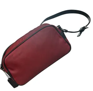 Vintage y2k Coach Rare Red Nylon Leather Trim Shoulder Bag with Zipper pockets thumbnail 1